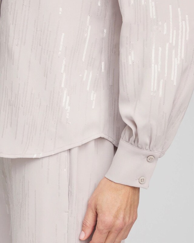 Sequined Satin Shirt - image 4